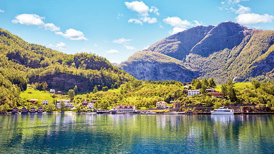 A view of Flam in the summer, Norway